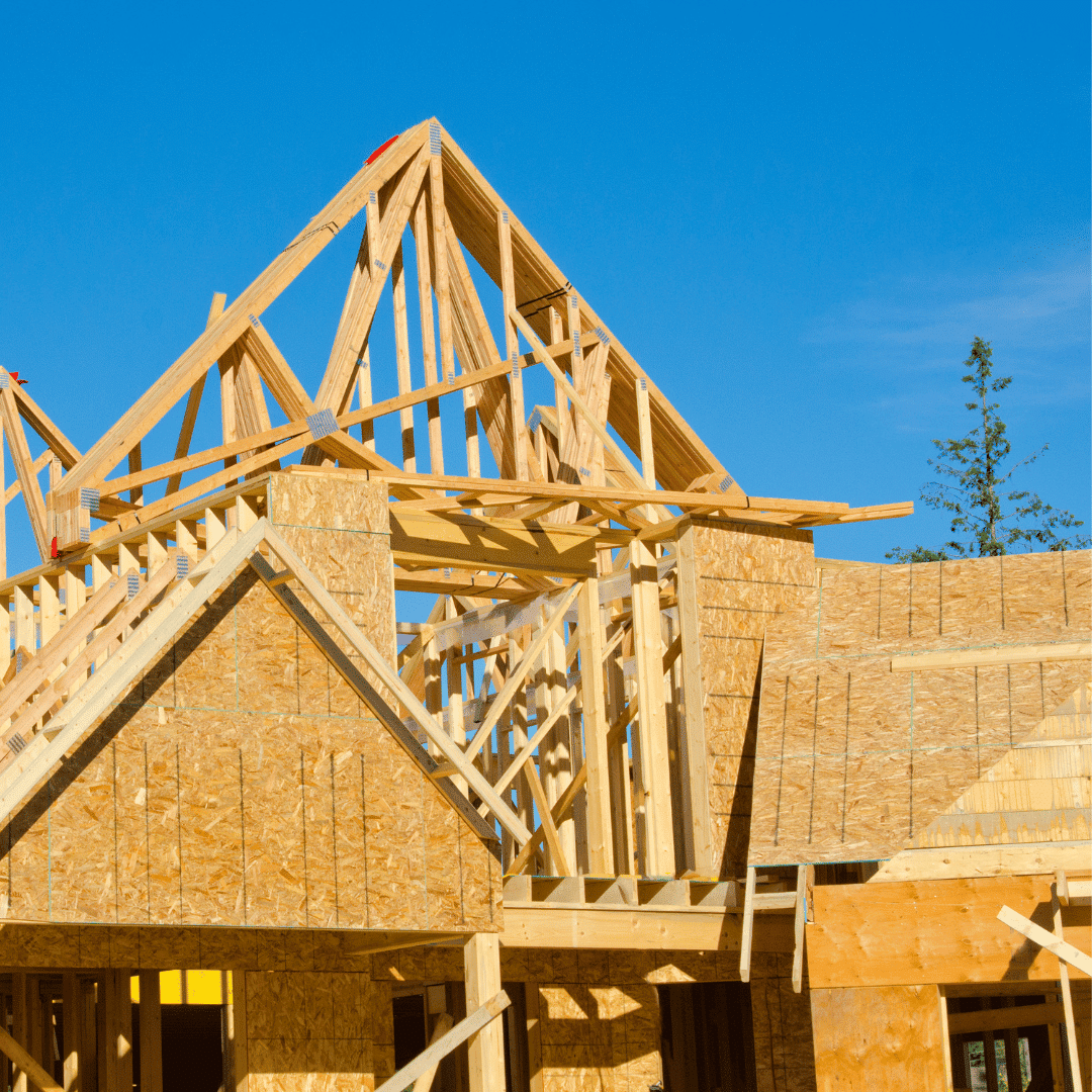 ossature d'une maison en bois ou MOB